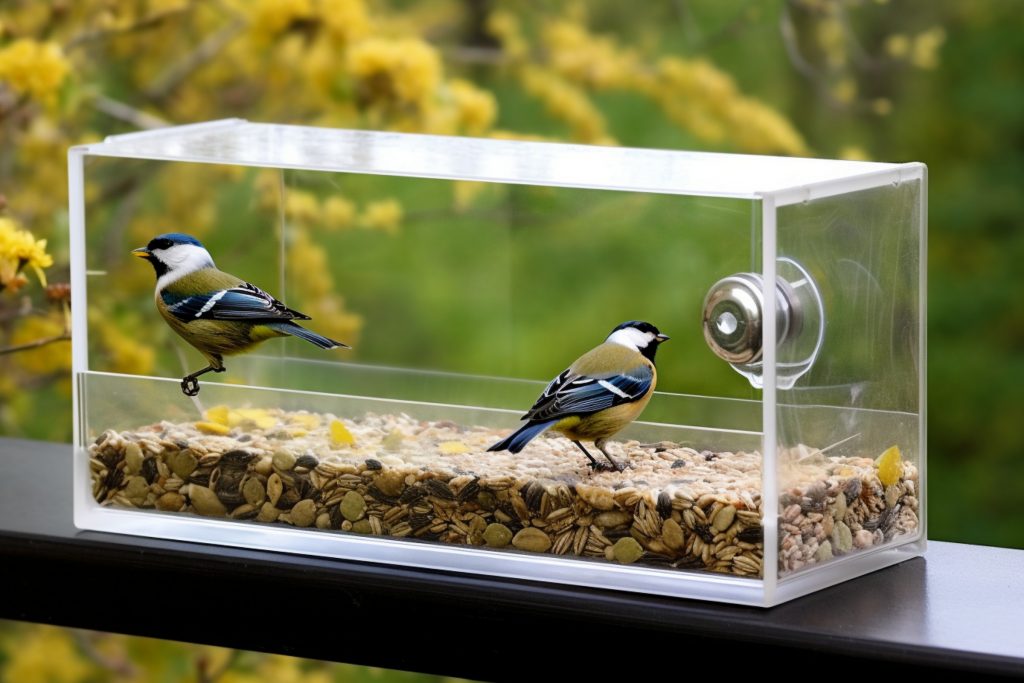 Window Bird Feeder with Strong Suction Cups - (Upgraded 2024 Version) Bird  House Window Bird Feeders for Viewing Squirrel Proof Clear Window Bird