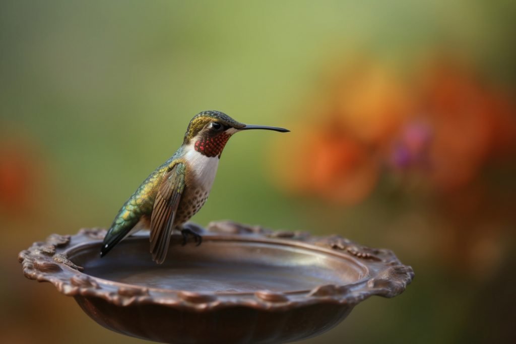 hummingbird sitting still on feeder