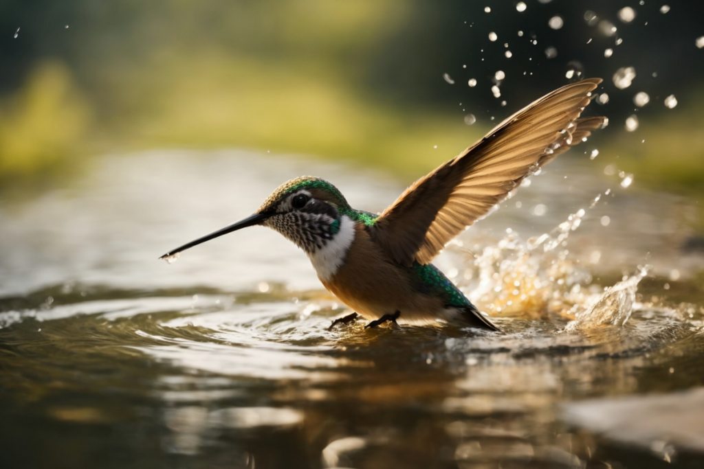 Bathing Keeps Hummingbirds Cool and Clean - Hummingbird Behaviors