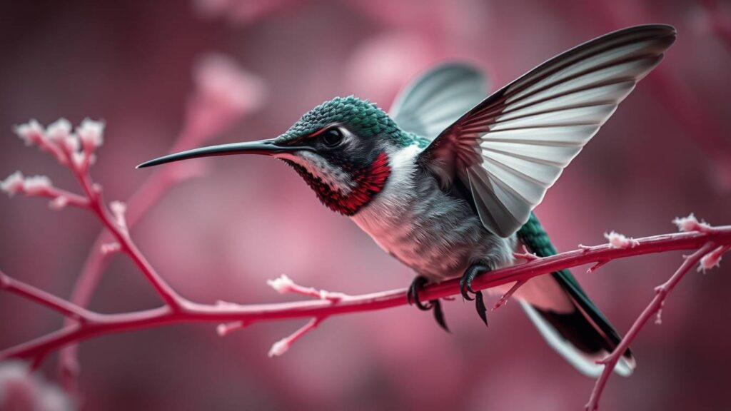 a hummingbird on a branch