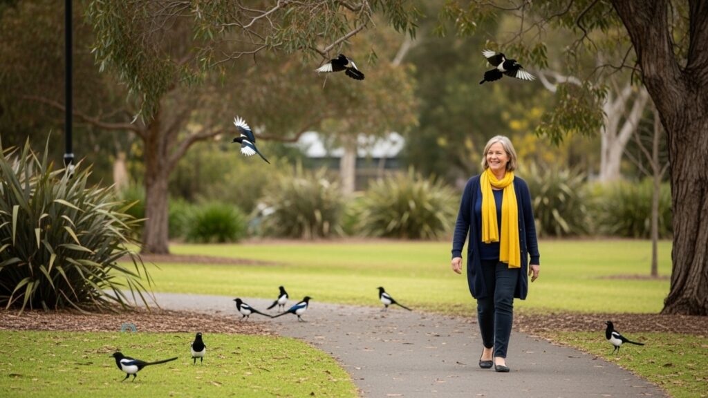 Safe coexistence with territorial magpies in parks
